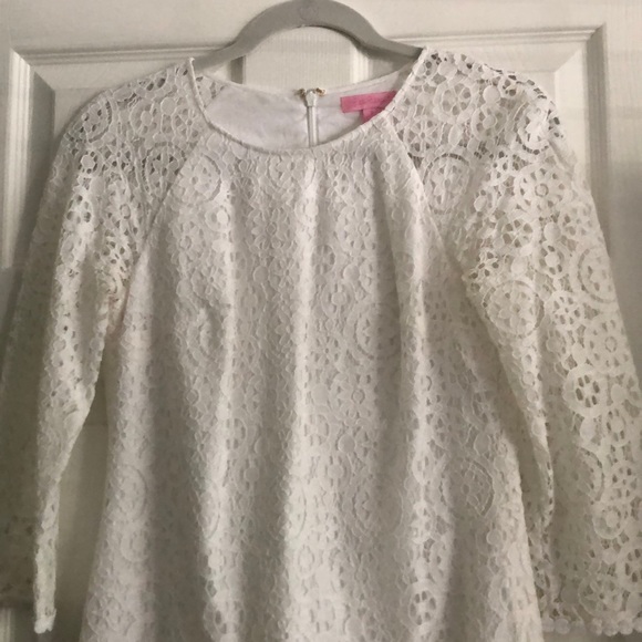 White Lace Lilly Pulitzer Shift Dress - Picture 1 of 5